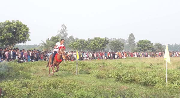 ধামইরহাটে সামাজিক সংগঠন মানবসেবার উদ্যোগে বিশাল ঘোড়দৌড় প্রতিযোগিতা