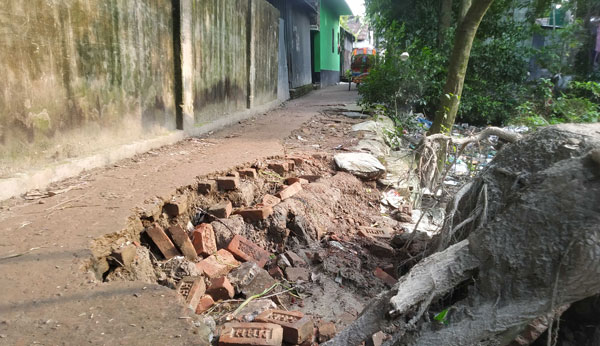 নারায়ণগঞ্জের হাজীপুরের শাখা রাস্তাটি যেন মরনফাঁদ