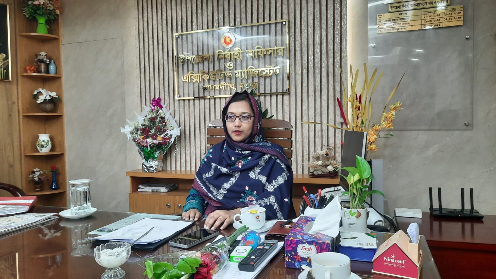আদমদীঘির নবাগত ইউএনও’র সাথে সাংবাদিকদের মতবিনিময়।।